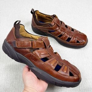Dr. Comfort Fisherman Sandals Men's Brown Leather Diabetic Shoes 9820